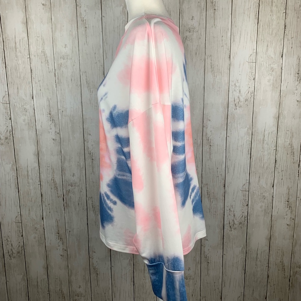 🔥SPIRAL TIE DYE🔥Long Sleeve Pullover Top Pink M/L/XL NWT - Picture 5 of 8